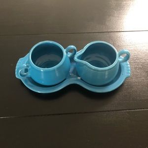 Fiestaware Sugar and Creamer set with tray